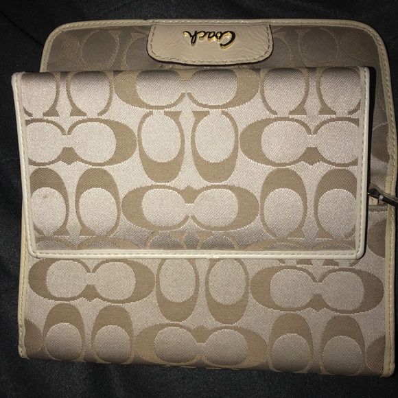 Coach Accessories Authentic Gold Coach Wallet And Check Book Holder